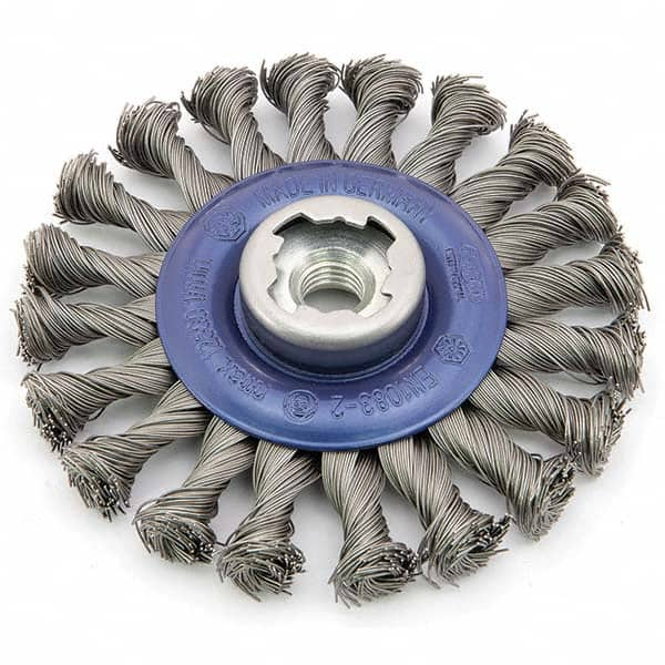 Osborn - 5" OD, 5/8-11 Arbor Hole, Knotted Stainless Steel Wheel Brush - USA Tool & Supply