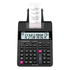 Casio - Calculators; Type: Printing Calculator ; Type of Power: AC ; Display Type: 12-Digit LCD ; Color: Black; Red ; Display Size: 12mm ; Width (Inch): 6-1/2 - Exact Industrial Supply