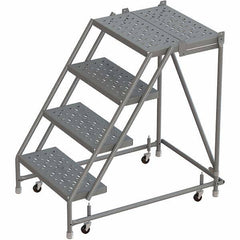 TRI-ARC - Rolling & Wall Mounted Ladders & Platforms Type: Rolling Warehouse Ladder Style: Rolling Platform Ladder - USA Tool & Supply