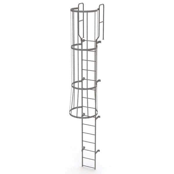 TRI-ARC - Rolling & Wall Mounted Ladders & Platforms Type: Fixed Ladder Style: Safety Cage - USA Tool & Supply
