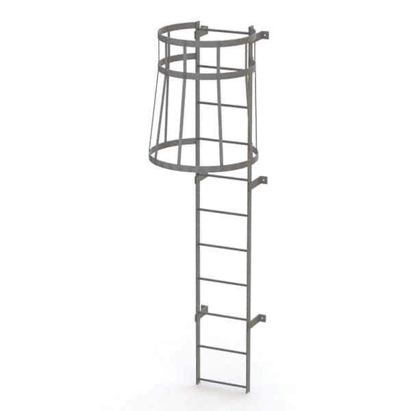 TRI-ARC - Rolling & Wall Mounted Ladders & Platforms Type: Fixed Ladder Style: Safety Cage - USA Tool & Supply