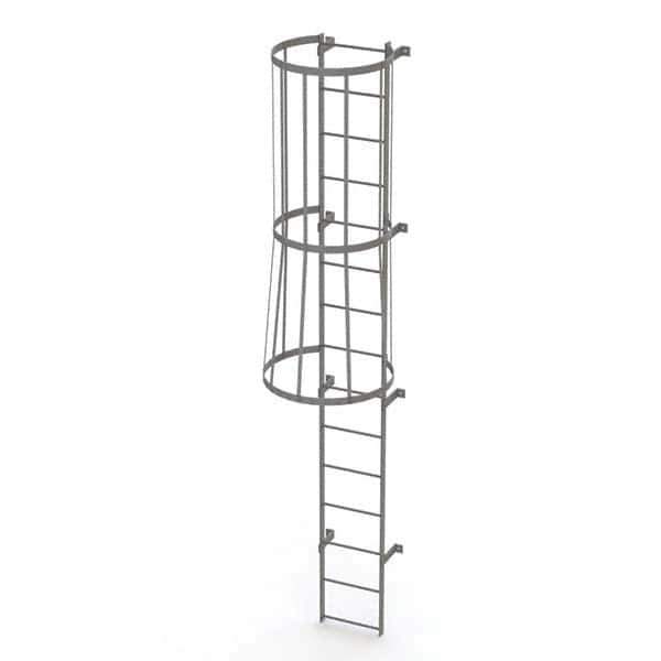 TRI-ARC - Rolling & Wall Mounted Ladders & Platforms Type: Fixed Ladder Style: Safety Cage - USA Tool & Supply