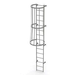 TRI-ARC - Rolling & Wall Mounted Ladders & Platforms Type: Fixed Ladder Style: Safety Cage - USA Tool & Supply