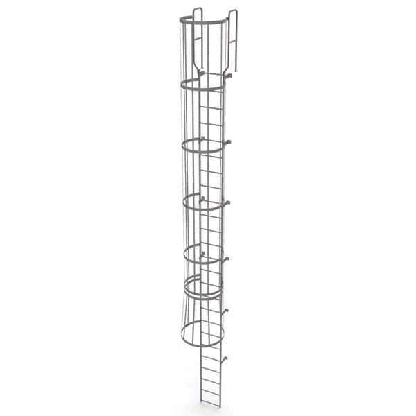 TRI-ARC - Rolling & Wall Mounted Ladders & Platforms Type: Fixed Ladder Style: Safety Cage - USA Tool & Supply