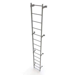 TRI-ARC - Rolling & Wall Mounted Ladders & Platforms Type: Fixed Ladder Style: Safety Cage - USA Tool & Supply