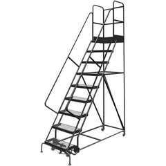 TRI-ARC - Rolling & Wall Mounted Ladders & Platforms Type: Rolling Warehouse Ladder Style: Rolling Platform Ladder - USA Tool & Supply