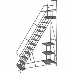 TRI-ARC - Rolling & Wall Mounted Ladders & Platforms Type: Stock-Picking Ladder Style: Rolling Safety Stock Picking Ladder - USA Tool & Supply