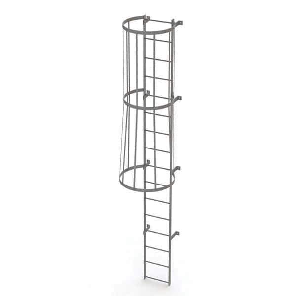 TRI-ARC - Rolling & Wall Mounted Ladders & Platforms Type: Fixed Ladder Style: Safety Cage - USA Tool & Supply