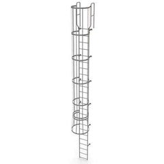TRI-ARC - Rolling & Wall Mounted Ladders & Platforms Type: Fixed Ladder Style: Safety Cage - USA Tool & Supply