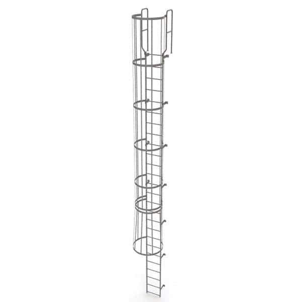 TRI-ARC - Rolling & Wall Mounted Ladders & Platforms Type: Fixed Ladder Style: Safety Cage - USA Tool & Supply