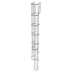 TRI-ARC - Rolling & Wall Mounted Ladders & Platforms Type: Fixed Ladder Style: Safety Cage - USA Tool & Supply