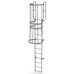 TRI-ARC - Rolling & Wall Mounted Ladders & Platforms Type: Fixed Ladder Style: Safety Cage - USA Tool & Supply