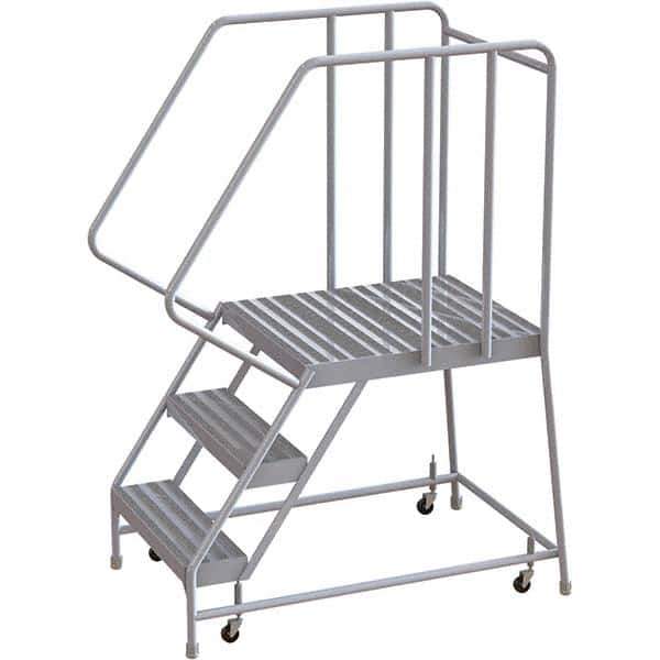 TRI-ARC - Rolling & Wall Mounted Ladders & Platforms Type: Rolling Warehouse Ladder Style: Rolling Safety Ladder - USA Tool & Supply