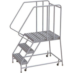 TRI-ARC - Rolling & Wall Mounted Ladders & Platforms Type: Rolling Warehouse Ladder Style: Rolling Safety Ladder - USA Tool & Supply