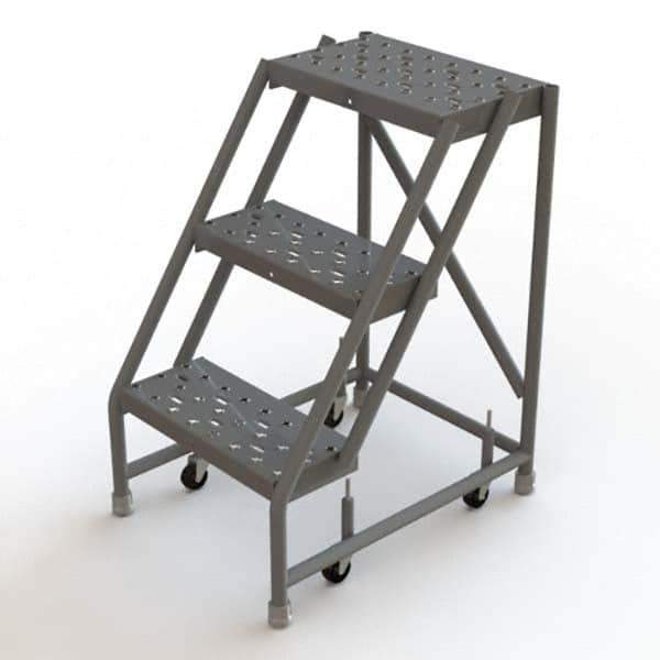 TRI-ARC - Rolling & Wall Mounted Ladders & Platforms Type: Rolling Warehouse Ladder Style: Rolling Platform Ladder - USA Tool & Supply