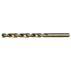 #12 RHS / RHC HSS-CO 8% (M42) 135 Degree Split Point Cobalt Heavy Duty Jobber Length Drill - Straw / Gold Oxide - USA Tool & Supply
