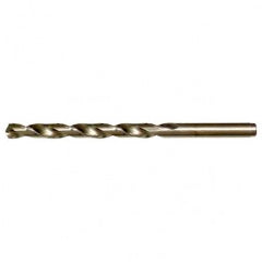 #12 RHS / RHC HSS-CO 8% (M42) 135 Degree Split Point Cobalt Heavy Duty Jobber Length Drill - Straw / Gold Oxide - USA Tool & Supply