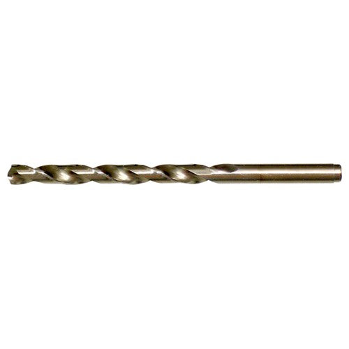 6.80mm RHS / RHC HSS-CO 8% (M42) 135 Degree Split Point Cobalt Heavy Duty Jobber Length Drill - Straw / Gold Oxide - Exact Industrial Supply
