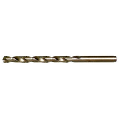 6.80mm RHS / RHC HSS-CO 8% (M42) 135 Degree Split Point Cobalt Heavy Duty Jobber Length Drill - Straw / Gold Oxide - Exact Industrial Supply