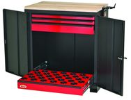 CNC Workstation - Holds 18 Pcs. 50 Taper - Black/Red - USA Tool & Supply