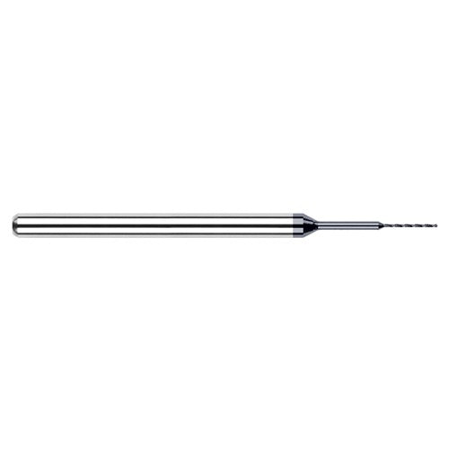 ‎0.0138″ Dia. × 1/8″ Shank × 0.27″ Flute Length × 1-1/2″ OAL, 130°, AlTiN, 2xD Flute, Round Solid Carbide Drill - Exact Industrial Supply