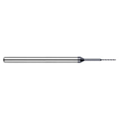 ‎0.012″ Dia. × 1/8″ Shank × 0.23″ Flute Length × 1-1/2″ OAL, 130°, AlTiN, 2xD Flute, Round Solid Carbide Drill - Exact Industrial Supply
