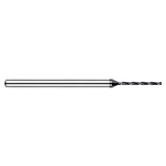 ‎0.033″ Dia. × 1/8″ Shank × 0.395″ Flute Length × 1-1/2″ OAL, 130°, AlTiN, 2xD Flute, Round Solid Carbide Drill - Exact Industrial Supply