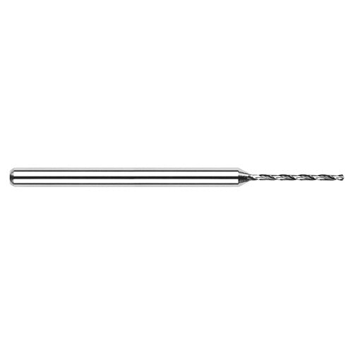 ‎0.089″ Dia. × 1/8″ Shank × 0.413″ Flute Length × 1-1/2″ OAL, 130°, Uncoated, 2xD Flute, Round Solid Carbide Drill - Exact Industrial Supply