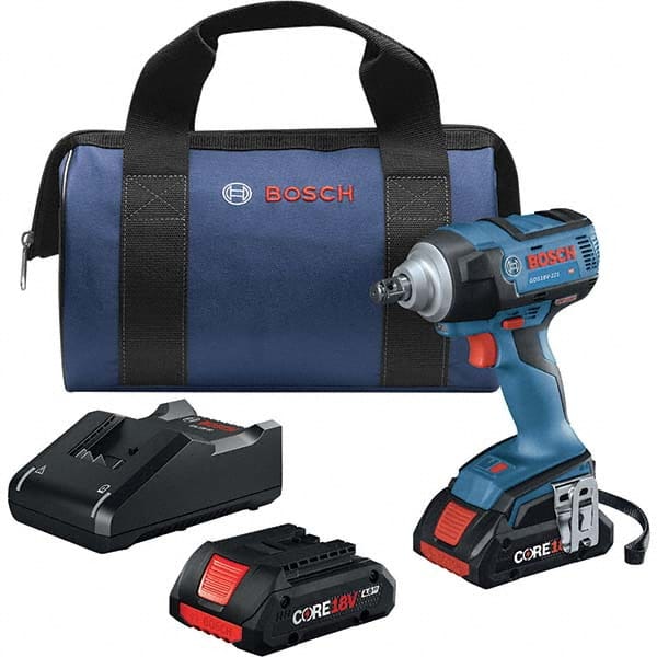 Bosch - Cordless Impact Wrenches & Ratchets Voltage: 18.0 Drive Size (Inch): 1/2 - USA Tool & Supply