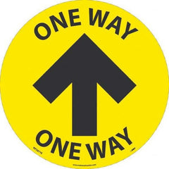 One Way Round, Black on Yellow, Use for Security & Admittance