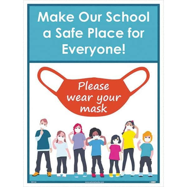 NMC - "Please Wear Your Mask", 24" High x 18" Wide, Paper Safety Sign - USA Tool & Supply