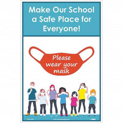 NMC - "Please Wear Your Mask", 18" High x 12" Wide, Paper Safety Sign - USA Tool & Supply