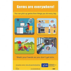 NMC - "You Can Pick Up Germs From Things You Do Every Day", 18" High x 12" Wide, Vinyl Safety Sign - USA Tool & Supply