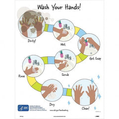 NMC - "Wash Your Hands!", 24" High x 18" Wide, Paper Safety Sign - USA Tool & Supply