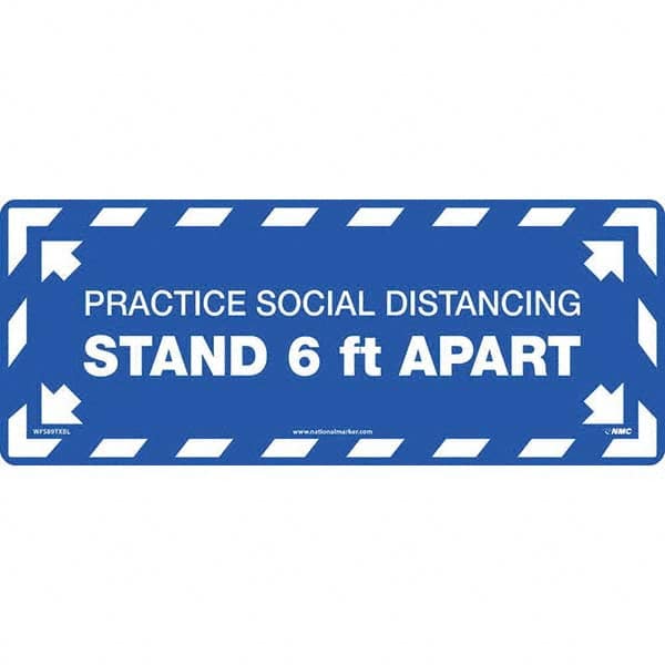 NMC - "Please Practice Social Distancing" Adhesive-Backed Floor Sign - USA Tool & Supply