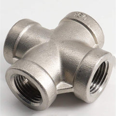 Guardian Worldwide - Stainless Steel Pipe Fittings; Type: Cross ; Fitting Size: 1/4 ; End Connections: FNPT x FNPT x FNPT x FNPT ; Material Grade: 316 ; Pressure Rating (psi): 150 - Exact Industrial Supply