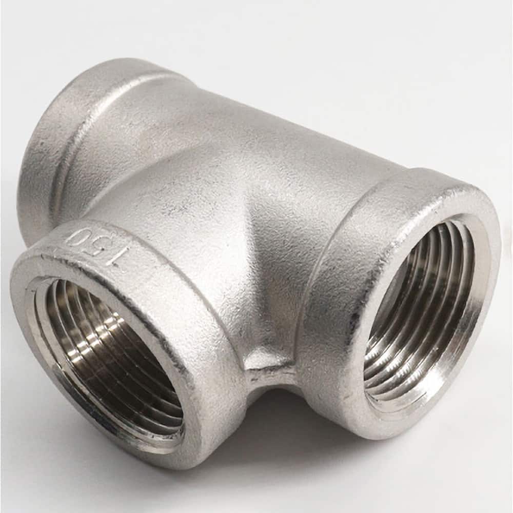 Guardian Worldwide - Stainless Steel Pipe Fittings; Type: Tee ; Fitting Size: 1/2 ; End Connections: FNPT x FNPT x FNPT ; Material Grade: 304 ; Pressure Rating (psi): 150 - Exact Industrial Supply
