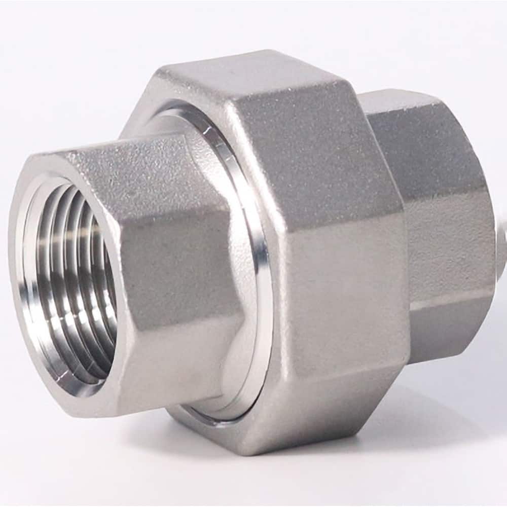 Guardian Worldwide - Stainless Steel Pipe Fittings; Type: Union ; Fitting Size: 1-1/4 ; End Connections: FNPT x FNPT ; Material Grade: 304 ; Pressure Rating (psi): 150 ; Length (Inch): 2.11 - Exact Industrial Supply