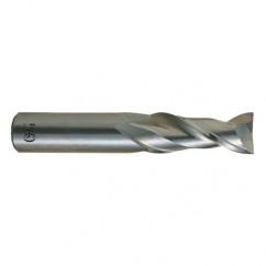 1/4 Dia. x 2-1/2 Overall Length 2-Flute .060 C/R Solid Carbide SE End Mill-Round Shank-Center Cutting-Uncoated - USA Tool & Supply