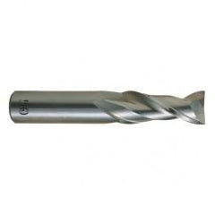 1/2 Dia. x 3 Overall Length 2-Flute .030 C/R Solid Carbide SE End Mill-Round Shank-Center Cutting-Uncoated - USA Tool & Supply