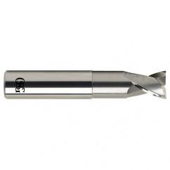 1/4 Dia. x 2-1/2 Overall Length 2-Flute .060 C/R Solid Carbide SE End Mill-Round Shank-Center Cutting-Uncoated - USA Tool & Supply