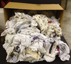 White Reclaimed T-Shirt Wiper - 50 lb Box - USA Tool & Supply
