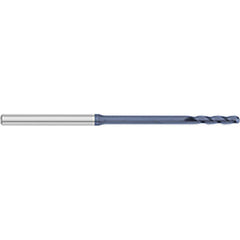 Ball End Mill: 0.085″ Dia, 0.425″ LOC, 3 Flute, Solid Carbide 2-1/2″ OAL, 1/8″ Shank Dia, 30 ° Helix, AlTiN Coated, Single End