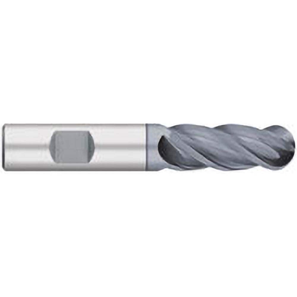 Titan USA - Ball End Mills; Mill Diameter (Inch): 1/2 ; Mill Diameter (Decimal Inch): 0.5000 ; Number of Flutes: 4 ; Length of Cut (Inch): 1-1/4 ; Length of Cut (Decimal Inch): 1.2500 ; Material: Solid Carbide - Exact Industrial Supply