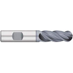 Titan USA - Ball End Mills; Mill Diameter (Inch): 1/2 ; Mill Diameter (Decimal Inch): 0.5000 ; Number of Flutes: 4 ; Length of Cut (Inch): 1-1/4 ; Length of Cut (Decimal Inch): 1.2500 ; Material: Solid Carbide - Exact Industrial Supply