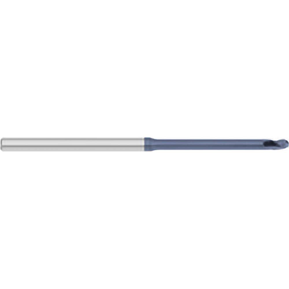 Titan USA - Ball End Mills; Mill Diameter (mm): 1.90 ; Mill Diameter (Decimal Inch): 0.0750 ; Number of Flutes: 3 ; Length of Cut (Decimal Inch): 0.1120 ; Material: Solid Carbide ; Overall Length (Inch): 2-1/2 - Exact Industrial Supply