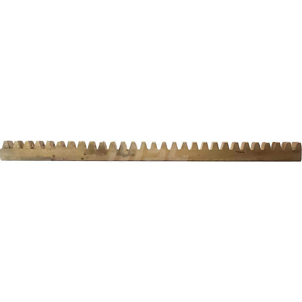 10mm Face Width 4' Long Brass Gear Rack 0.8 Pitch, 20° Pressure Angle, Square