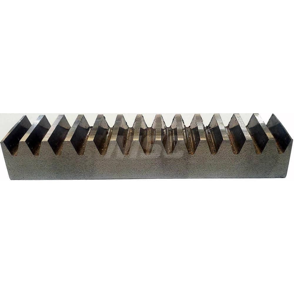 1/4″ Face Width 1' Long 1018/12L14 Steel Gear Rack 64 Pitch, 14.5° Pressure Angle, Square