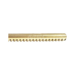 5/8″ Diam 1' Long Brass Gear Rack 16 Pitch, 14.5° Pressure Angle, Round