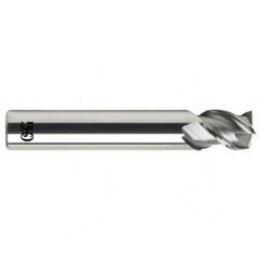 1/4 Dia. x 2-1/2 Overall Length 3-Flute .060 C/R Solid Carbide SE End Mill-Round Shank-Center Cutting-Uncoated - USA Tool & Supply